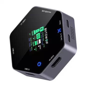 Pristajalna postaja BlitzWolf BW-TH16 8in1 USB 100W s pametnim zaslonom LCD