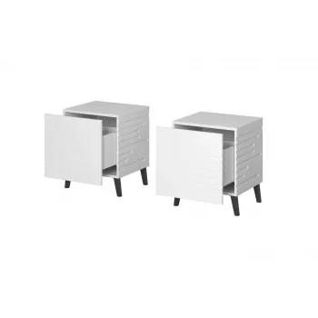 Nočna omarica cama meble NOVA z 1 predalom 44×40×52 cm, bela mat