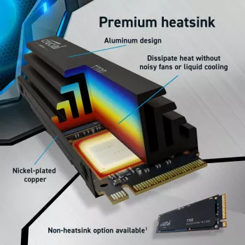 MICRON / CRUCIAL SSD - Crucial T700 - 2TB - PCIe Gen5 x4 - M.2 2280 - hladilnik