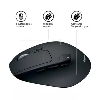LOGITECH M720 Triathlon brezžična miška za več naprav – črna