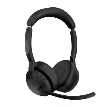 Jabra Evolve2 55 - Link380a UC Stereo (vklj. stojalo), brezžično, pisarna/klicni center, 20 - 20000 Hz, 130 g, slušalke z mikrofonom, črne