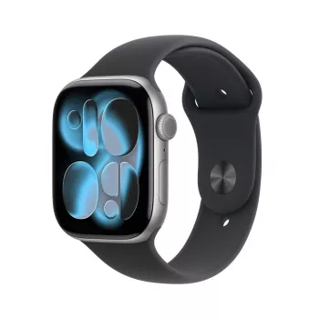 Apple Watch Series 11 GPS 46 mm ohišje Space Grey aluminij s črnim športnim pasom - M/L