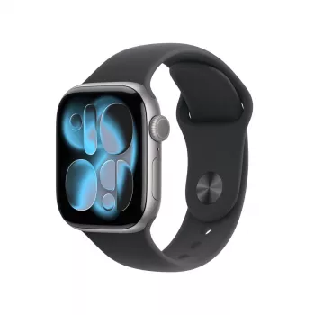 Apple Watch Series 11 GPS 42 mm ohišje Space Grey aluminij s črnim športnim pasom - S/M
