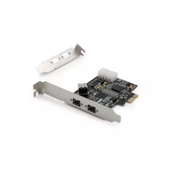 DIGITUS vmesniška kartica IEEE 1394b, PCIe 3 vrata, 2x9-Pin zunanja + 1x9-Pin notranja