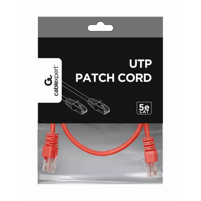 GEMBIRD patch kabel - Cat 5e - UTP - 25 cm - rdeč