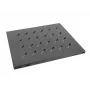 Rack polica LANBERG AK-1003-B — 1U 19-palčna polica, 465×500×22 mm, nosilnost 120 kg, črna