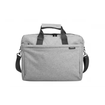 Torba čez ramo NATEC Mustela za prenosnike do 39,6 cm (15,6 inch), poliester, siva, sprednji žep, naramnica