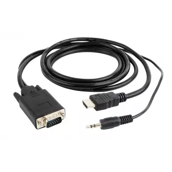 GEMBIRD HDMI na VGA in avdio adapter kabel, enojni priključek, 1,8 m - črn