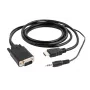 GEMBIRD HDMI na VGA in avdio adapter kabel, enojni priključek, 1,8 m - črn