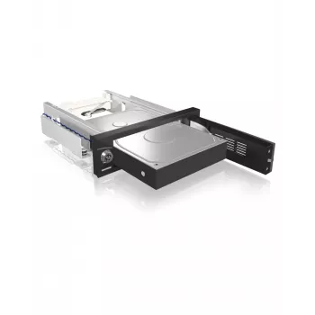 ICY BOX IB-168SK-B izmenljivi okvir brez predala za 3,5″ SATA HDD v 5,25″ reži (13,3 cm), s ključavnico, črn