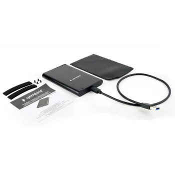 GEMBIRD ohišje za 2,5-palčni SATA HDD USB 3.1 s priključkom USB Type-C, brušeni aluminij - črno
