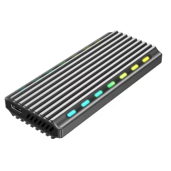 Ohišje za SSD GEMBIRD EE2280-U3C-03 M.2 NVMe/SATA, USB 3.1 Gen 2 (10 Gbit/s), USB Type-C, RGB, aluminij