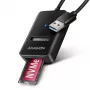 Ohišje za SSD AXAGON ADM2-AM USB-A 10 Gbit/s za posamezni pogon M.2 NVMe/SATA, USB 3.2 Gen 2, 10 cm kabel, črno