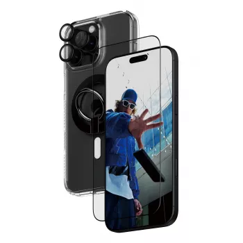 PanzerGlass ® zaščitni paket 4 v 1 iPhone 16 Pro Max, Apple, Apple - iPhone 16 Pro Max, suha namestitev, odporen na praske, odporen na udarce, transparent, 1 kos