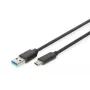 DIGITUS USB Type-C priključni kabel, tip C na A M/M, 1m SuperSpeed črn