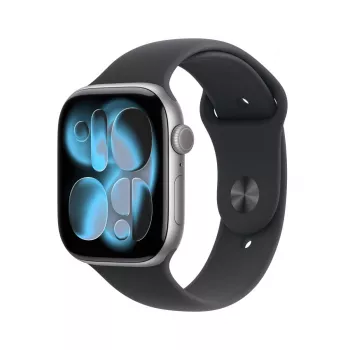 APPLE Watch Series 11 GPS + Cellular 46mm ohišje iz vesoljsko sivega aluminija s črnim športnim pasom S/M