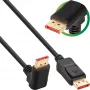 InLine DisplayPort 1.4 kabel, 8K4K, navzgor pod kotom, črn/zlat, 3m
