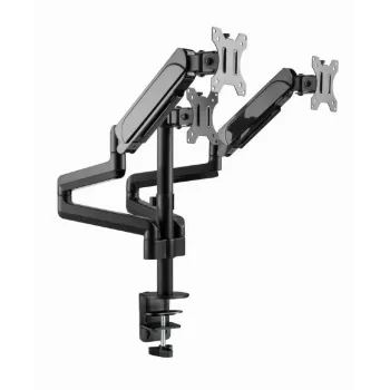 Stojalo za monitor GEMBIRD MA-DA3-01 3-kraki namizni primež/namizna prehodnica za do 3×27 inch, VESA 75/100, plinska vzmet, črno