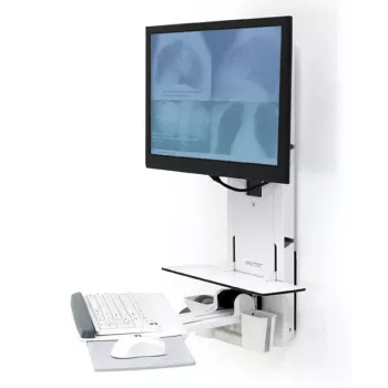 ERGOTRON Styleview navpično dvigalo za sedeče-stoječe bolnišnične sobe (belo)