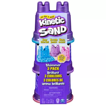 Spin Master Kinetic Sand Shimmer Sand pesek za igro paket 3, 340 g, od 3 let