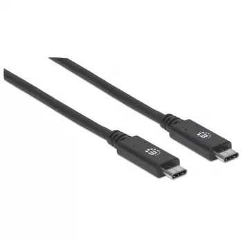USB-C-kabel Manhattan USB31C5C1M 1m vtič na vtič, črn