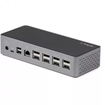 StarTech.com USB C priklopna postaja - 4K 60Hz štirimonitorski DisplayPort & HDMI - univerzalna USB-C priklopna postaja s 100W Power Delivery - USB zvezdišče z 1x USB Type-C & 3x USB-A, Ethernet, zvok