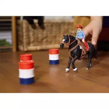 schleich Cowgirl Barrel Racing Fun, 3 leta, večbarvno