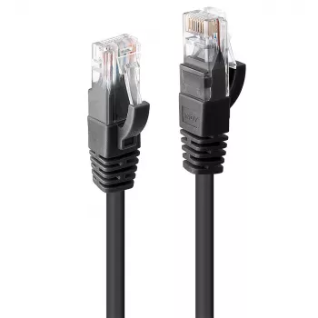 Omrežni kabel Lindy 1m Cat.6 RJ-45 U/UTP črn