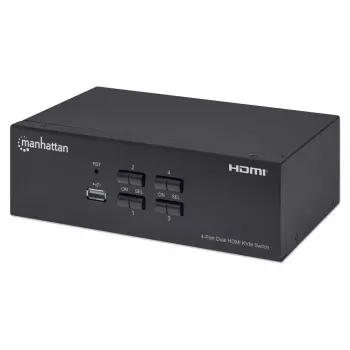 KVM stikalo Manhattan 4-portno 4K@30Hz USB-A avdio mikrofon