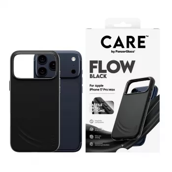 Zaščitno ohišje PanzerGlass CARE by Feature FLOW za iPhone 17 Pro Max, ohišje, črno, združljivo z MagSafe
