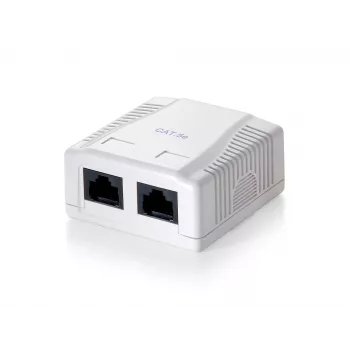 Equip vtičnica Cat.5e za nadometno vgradnjo, 2 vrata, RJ-45, 5e, bela, 59 mm, 29,5 mm, 61 mm