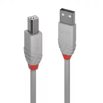 Lindy 1m kabel USB 2.0 Type-A na B, Anthra Line, siva