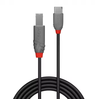 Kabel USB 2.0 Type-C na B Lindy 36940, 0,5 m, Anthra Line