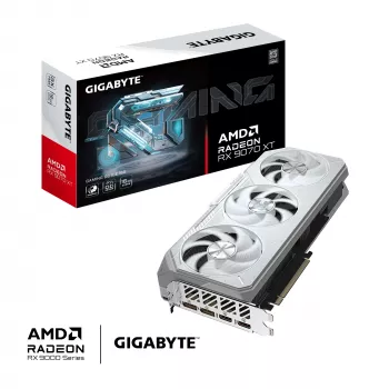 Grafična kartica GIGABYTE Radeon RX 9070 XT GAMING OC ICE 16 GB GDDR6 256-bit PCIe 5.0 3-ventilatorska bela