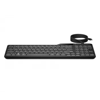 HP 400 osvetljena žična tipkovnica, polna velikost, USB, črna