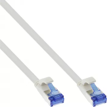 InLine ploščati patch kabel, U/FTP, Cat.6A, TPE brez halogenov, bel, 0,25m
