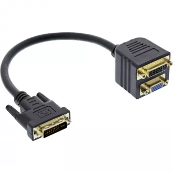 DVI-I adapter kabel InLine 17301 DVI-I vtič / DVI-I vtičnica + S-VGA vtičnica