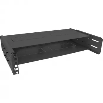 InLine 19 inch zložljivi rack, 2U, globina 24–40 cm, s pokrovom, črn