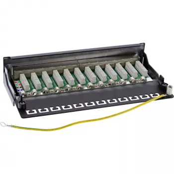 InLine patch panel Cat.6 12 vrat namizna/stenska montaža črn RAL9005