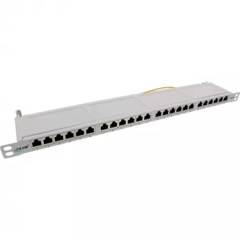 InLine patch panel 19-palčni Cat.6A 24 portov 0,5U svetlo siva RAL7035