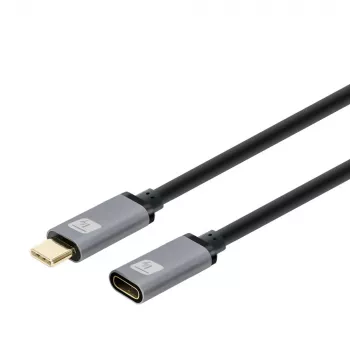 Techly USB 3.2 Gen 2 USB-C M/F kabel 1m črn, 1 m, USB C, USB C, USB 3.2 Gen 2 (3.1 Gen 2), 10 Gbit/s, črn, siv