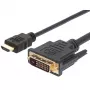 Techly video kabel HDMI na DVI-D M/M 3 m ICOC HDMI-D-030, 3 m, HDMI, DVI-D, vtič, vtič, zlat