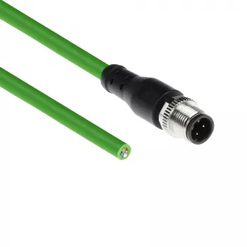 ACT Industrial 1,50 m senzorski kabel M12D 4-polni vtič na odprt konec, Superflex Xtreme TPE kabel, oklopljen