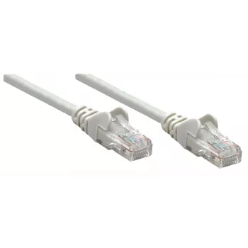 Intellinet mrežni patch kabel, Cat6, 0,25 m, siv, CCA, U/UTP, PVC, RJ45, pozlačeni kontakti, brez zatiča, zaščitni tulec proti prepogibanju, doživljenjska garancija
