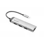 Verbatim USB-C večportni hub, štirje vrati USB 3.2 Gen 1, USB 3.2 Gen 1 (3.1 Gen 1) Type-C, USB 3.2 Gen 1 (3.1 Gen 1) Type-A, 5000 Mbit/s, siva, aluminij, plastika, 0,15 m