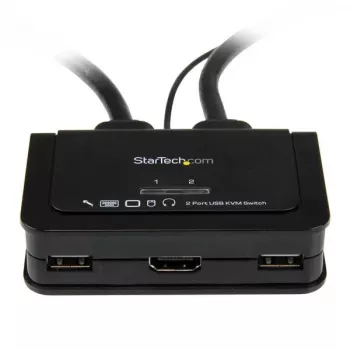 StarTech.com 2-portno kabelsko stikalo KVM USB HDMI z zvokom in daljinskim stikalom – napajanje prek USB