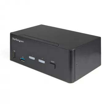 StarTech.com 2-portno stikalo KVM HDMI za dvojni monitor – 4K 60 Hz Ultra HD HDR – namizno stikalo KVM HDMI 2.0 4K z 2-portnim hubom USB 3.0 (5 Gbit/s) in 4x USB 2.0 HID, zvok – preklapljanje s hitrimi tipkami – TAA