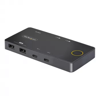StarTech.com 2-portno stikalo KVM USB-C, en monitor 4K 60Hz HDMI, dvojna prehodna vrata 100 W Power Delivery, napajanje prek vodila, združljivo z USB Type-C/USB4/Thunderbolt 3/4 – majhna oblika