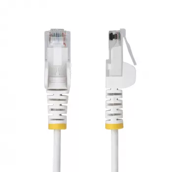 StarTech.com 10 m bel tanek CAT6 Ethernet kabel, zaščita pred zatikanjem, 100W PoE, UTP, LSZH, 28AWG kabel iz čistega golega bakra, tanek RJ45 mrežni patch kabel z razbremenitvijo vleka, posamezno testiran