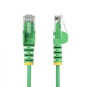 StarTech.com 15 m zelen tanek CAT6 Ethernet kabel, zaščita zaskočke, 100 W PoE, UTP, LSZH, 28AWG čista gola bakrena žica, tanek RJ45 mrežni patch kabel z razbremenitvijo vleka, posamično testiran